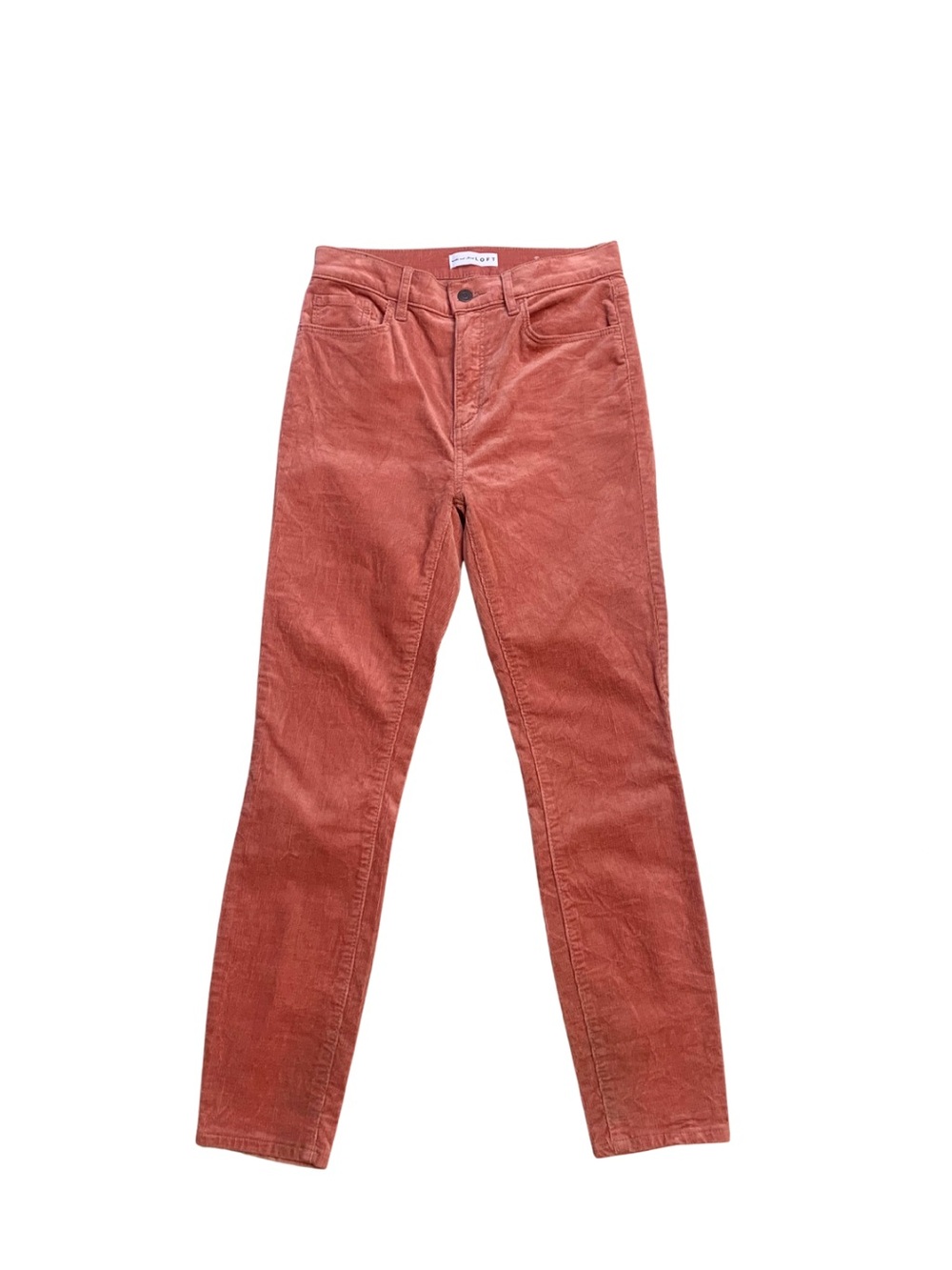LOFT Pink High Waist Skinny Corduroy Pants Fall Winter Capsule Feminine Preppy